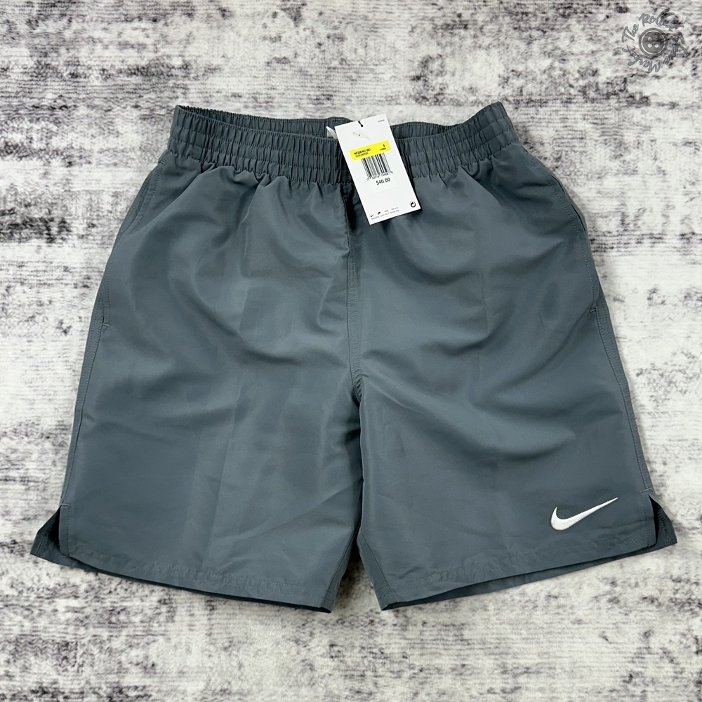 NWT Nike Swim Volley Shorts - 7" Inseam - Grey - Men's Small - NESSE451-051‎